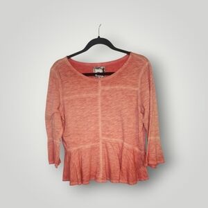 anthropologie akemi kin top s Coral Blouse 3/4. Sleeve Ombré  Women's Coral